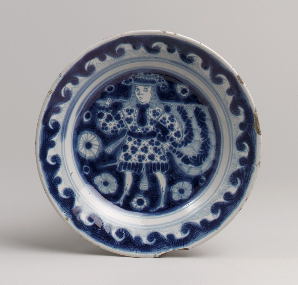 Plate, Tin-glazed earthenware, Mexican 