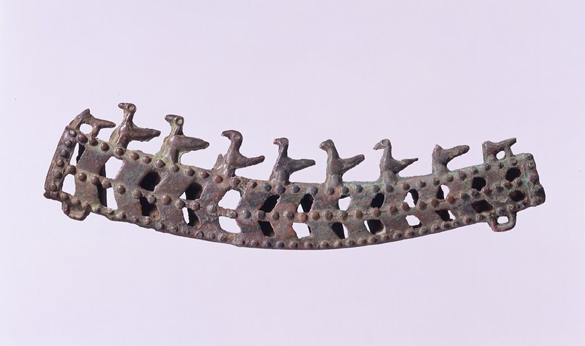 Knife Scabbard with Row of Birds, Bronze, Northeast China 