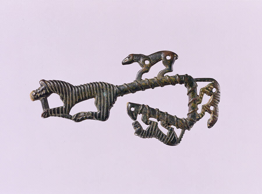 Harness Ornament with Tigers, Bronze, Northeast China 