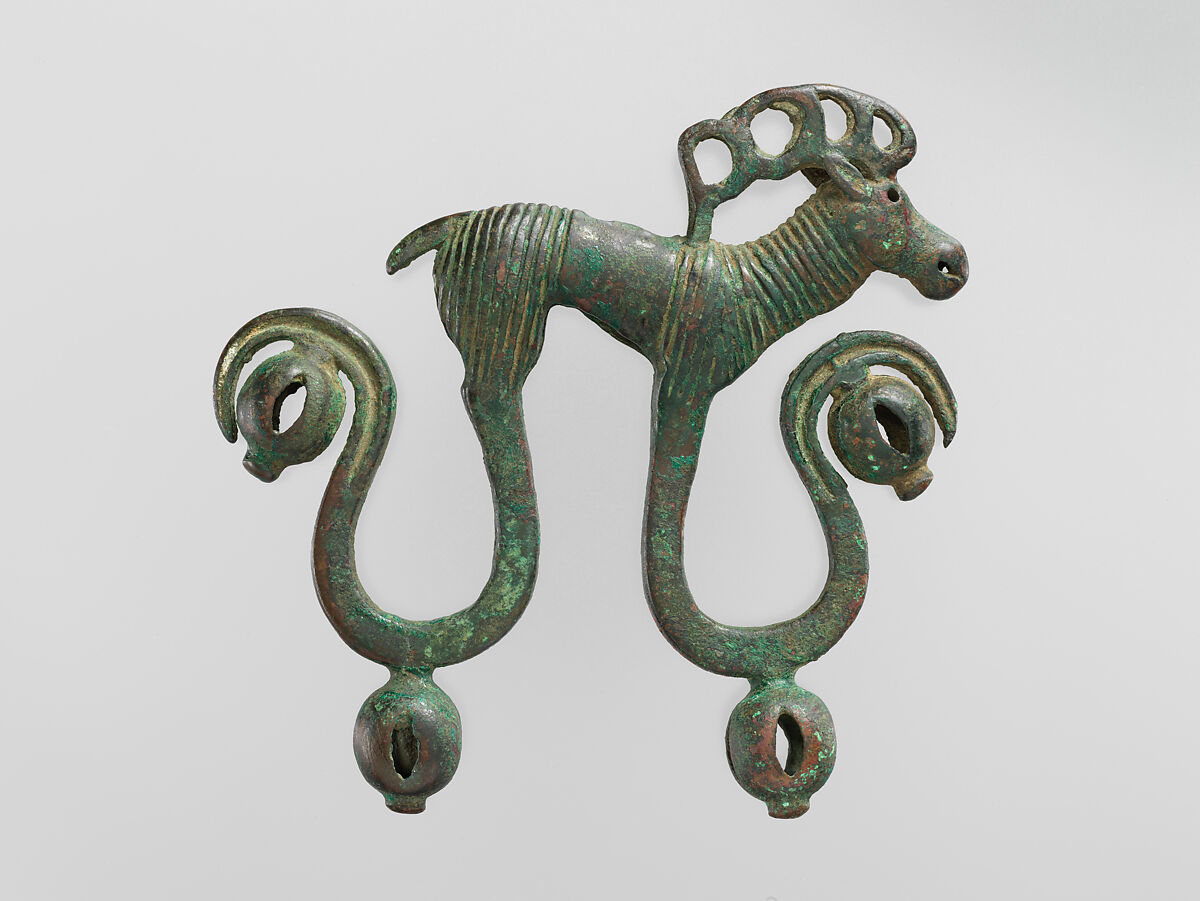 Harness Jingle with Stag, Bronze, Northeast China