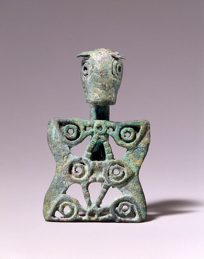 Harness Jingle with Animal's Head, Bronze, Northeast China 