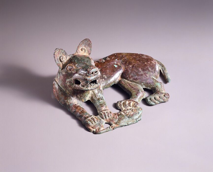 Harness Ornament in the Shape of a Carnivore, Bronze, Northwest China and southwestern Inner Mongolia 