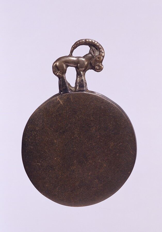 Mirror with Ibex, Bronze, Northwest China 
