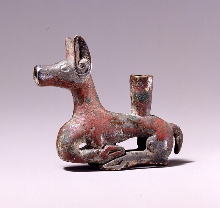 Yoke Ornament in the Shape of a Doe, Tinned bronze, Northwest China 