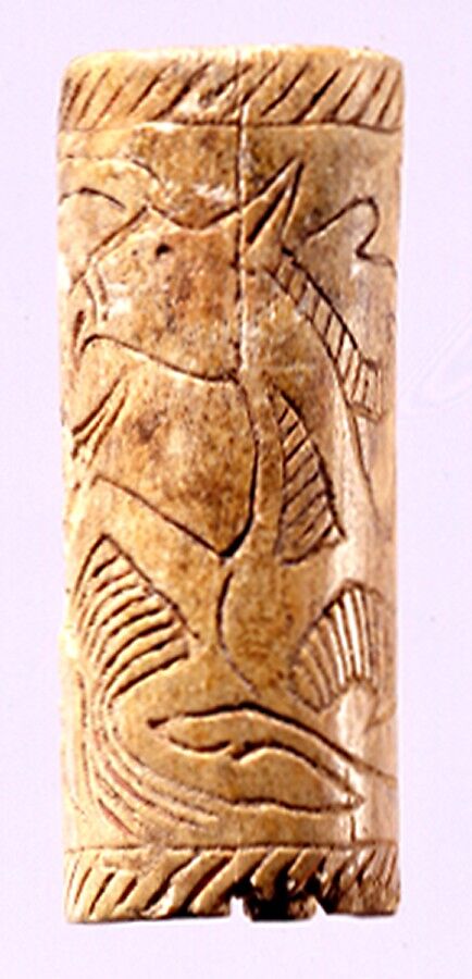 Cylinder-Shaped Bead, Bone, Northwest China 