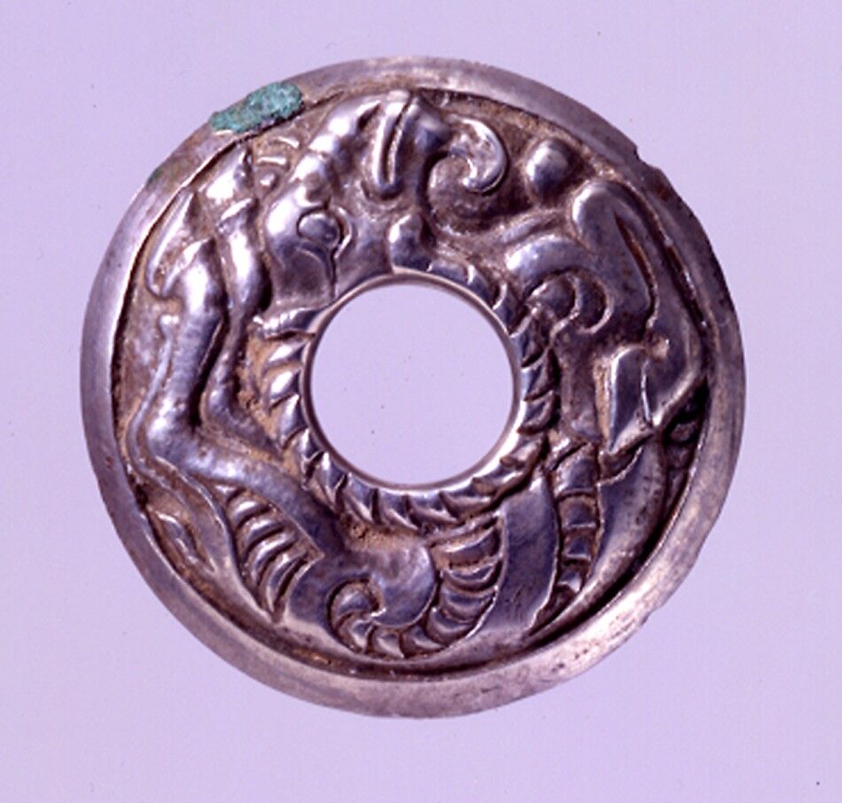 Ornament with Goat, Silver, North China 
