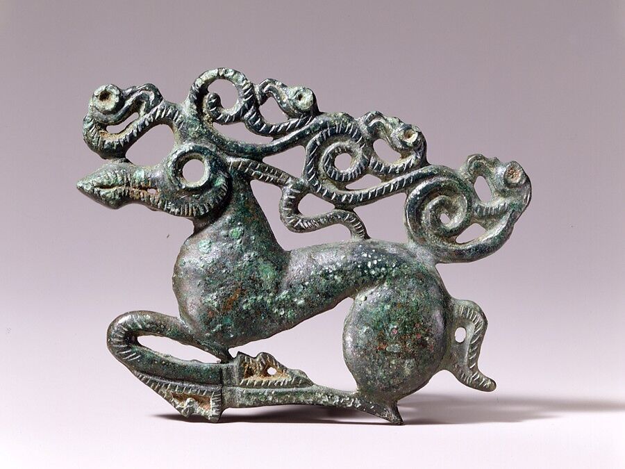 Garment Plaque in the Shape of a Stag, Bronze, Kazakhstan 