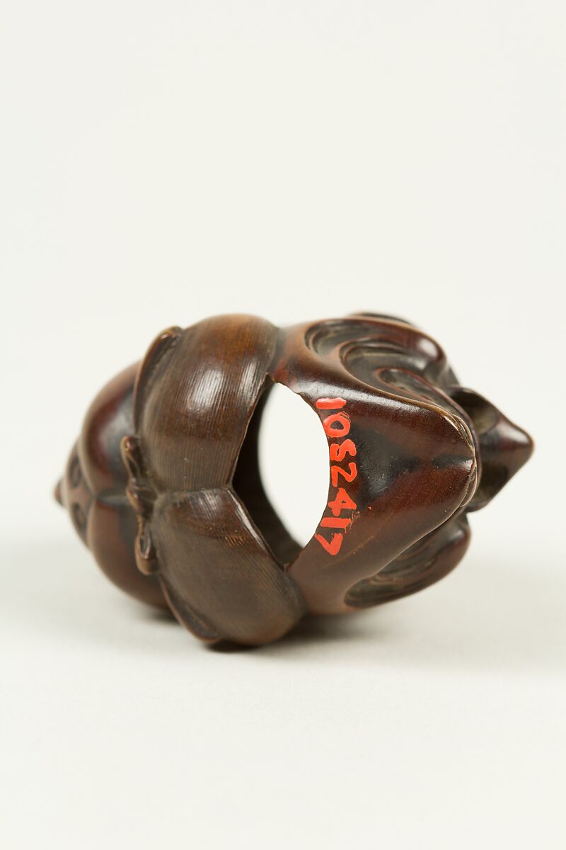 Netsuke of Okame and Ōtobide Masks, Wood, Japan