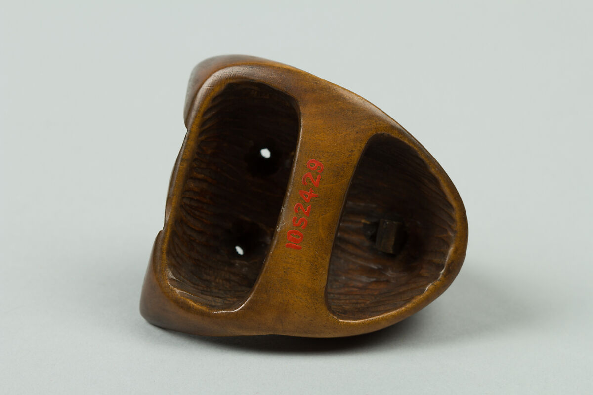 Netsuke of Animal Face Mask, Wood, Japan