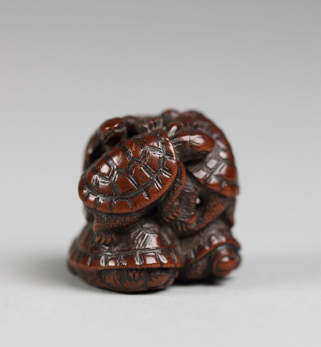 Netsuke in the Shape of a Pile of Turtles, Wood, Japan 