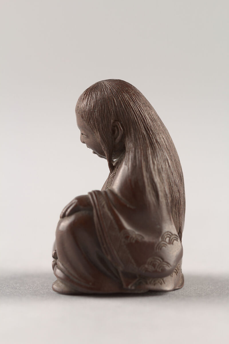 Netsuke: probably Illustrating Legend of Urashima Taro., Tokoku, Wood, ivory, jade, Japan