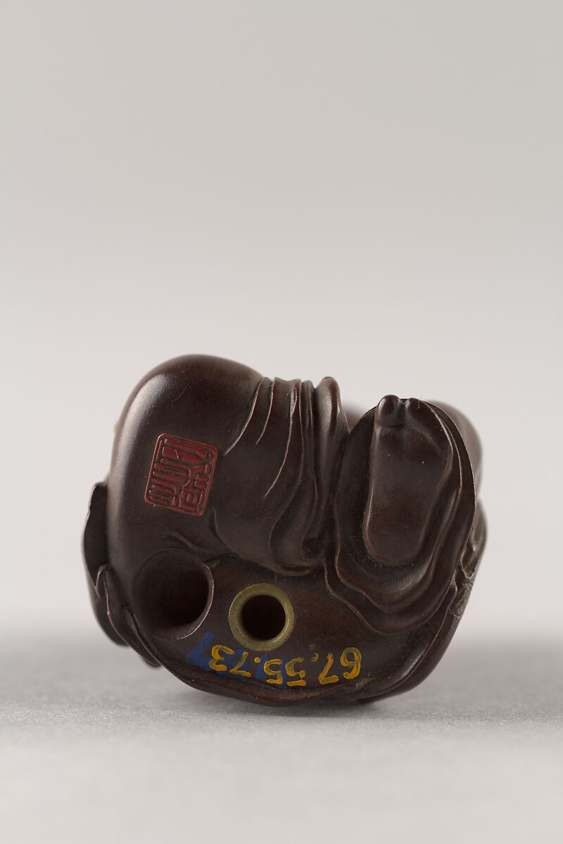 Netsuke: probably Illustrating Legend of Urashima Taro., Tokoku, Wood, ivory, jade, Japan