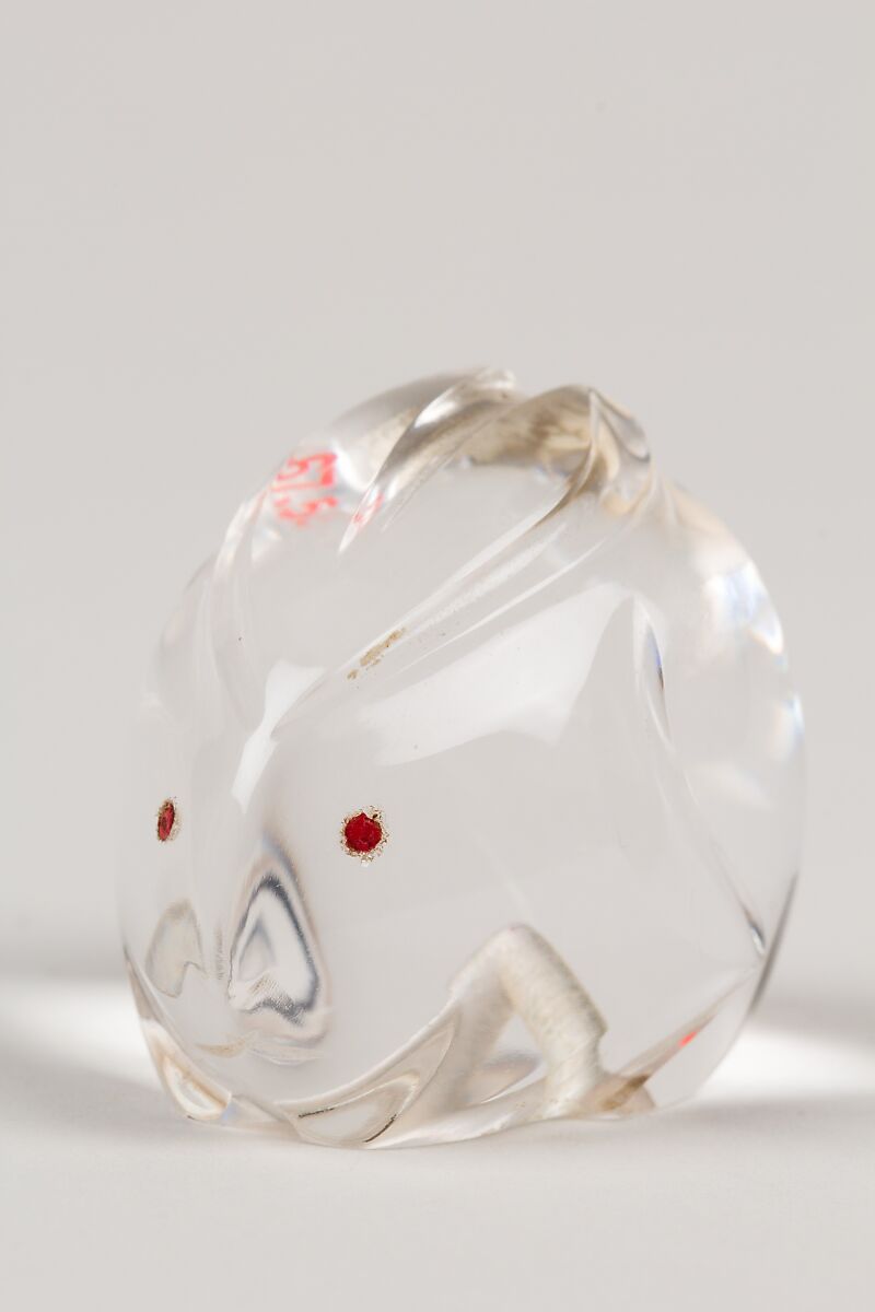 Netsuke of Rabbit, Crystal, wax, Japan 
