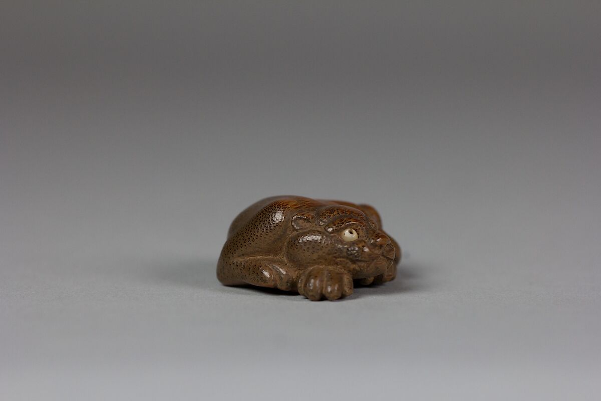 Netsuke of Recumbent Tiger, Boxwood, Japan