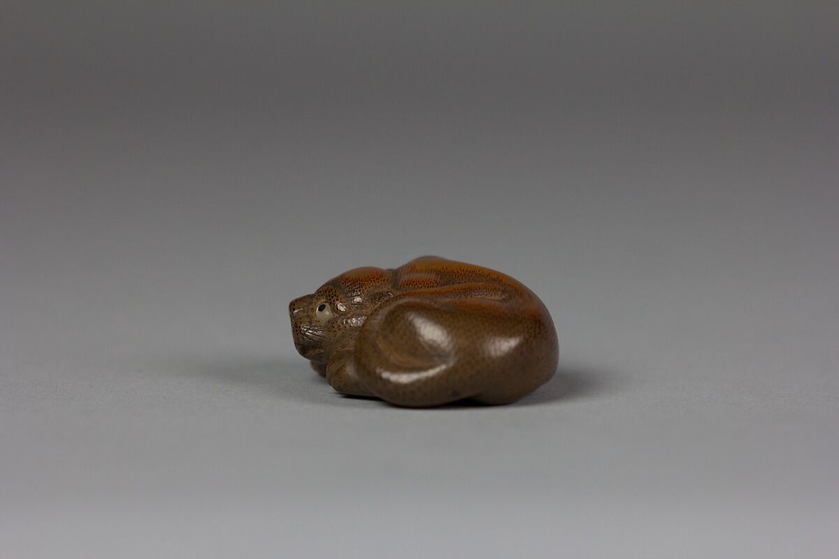 Netsuke of Recumbent Tiger, Boxwood, Japan