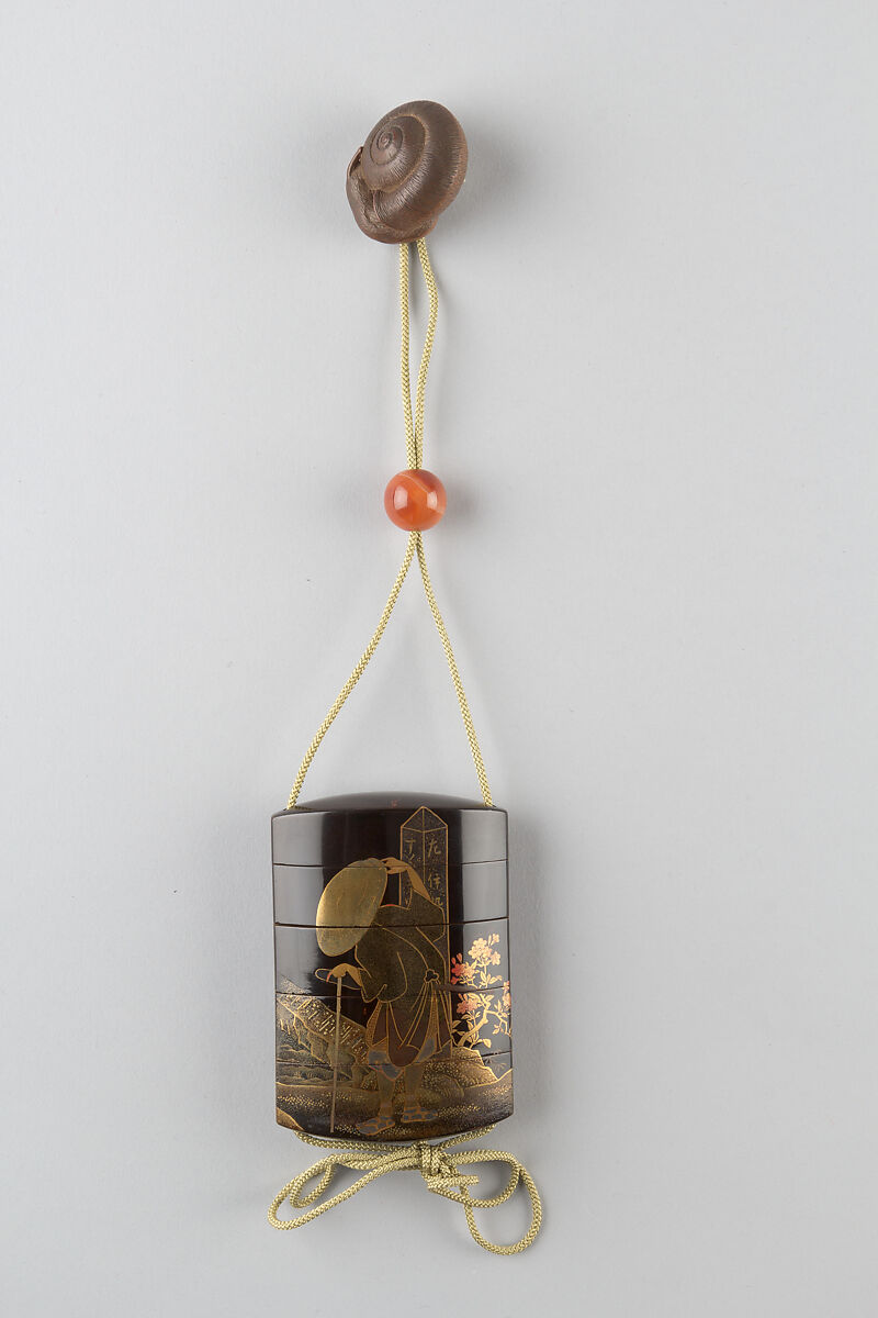 Netsuke of a Snail Emerging from its Shell, Kokei, Wood, Japan