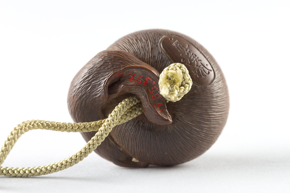 Netsuke of a Snail Emerging from its Shell, Kokei, Wood, Japan