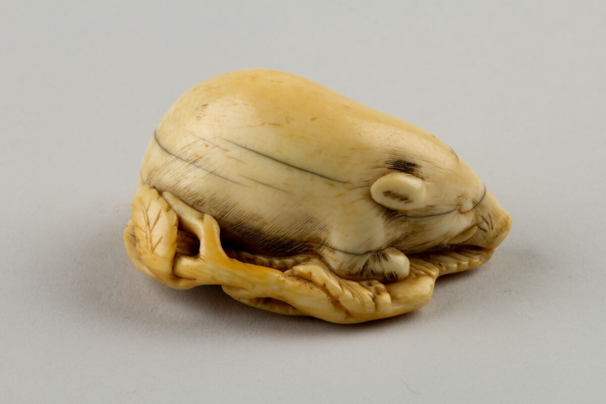 Netsuke of a Boar, Ivory, Japan