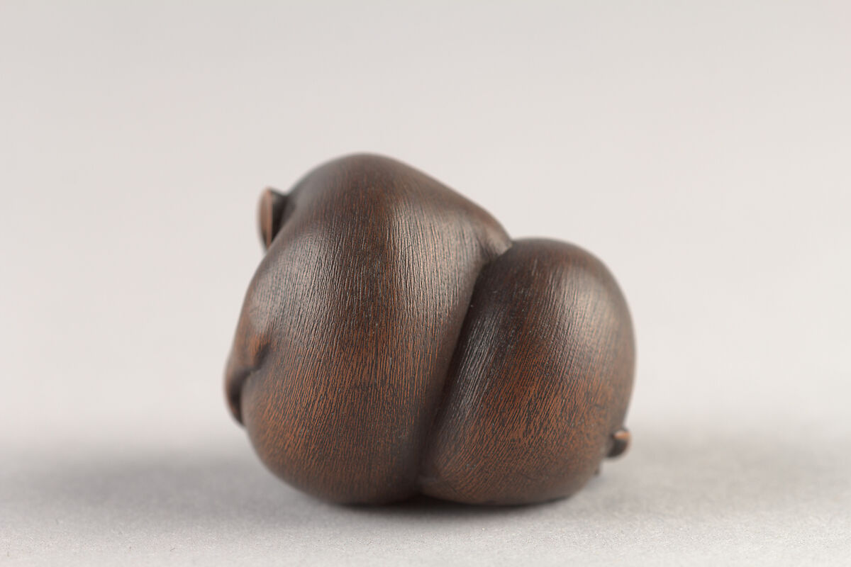Netsuke of Two Rats, Ikkan, Wood. horn, Japan