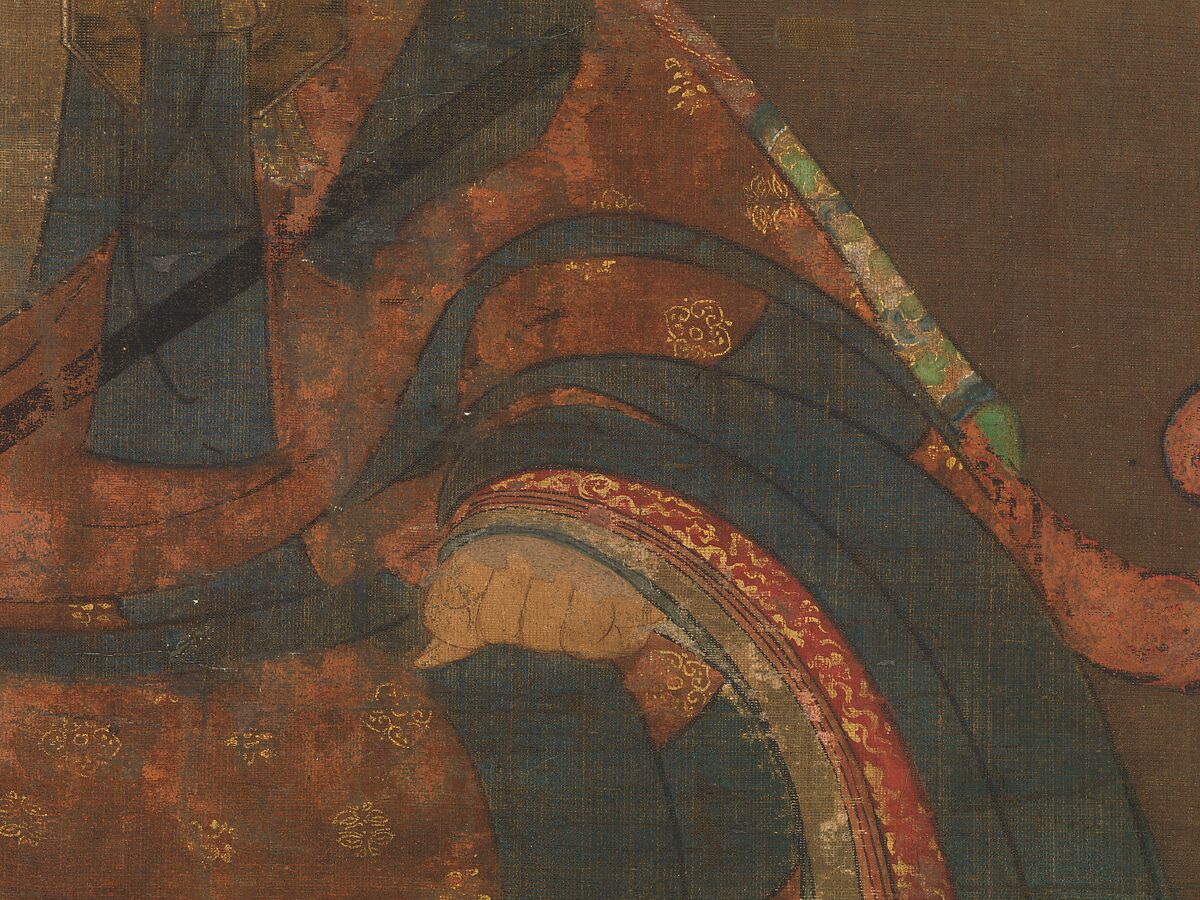 Portrait of Shun'oku Myōha, Unidentified artist Japanese, Hanging scroll; ink, color, and gold on silk, Japan
