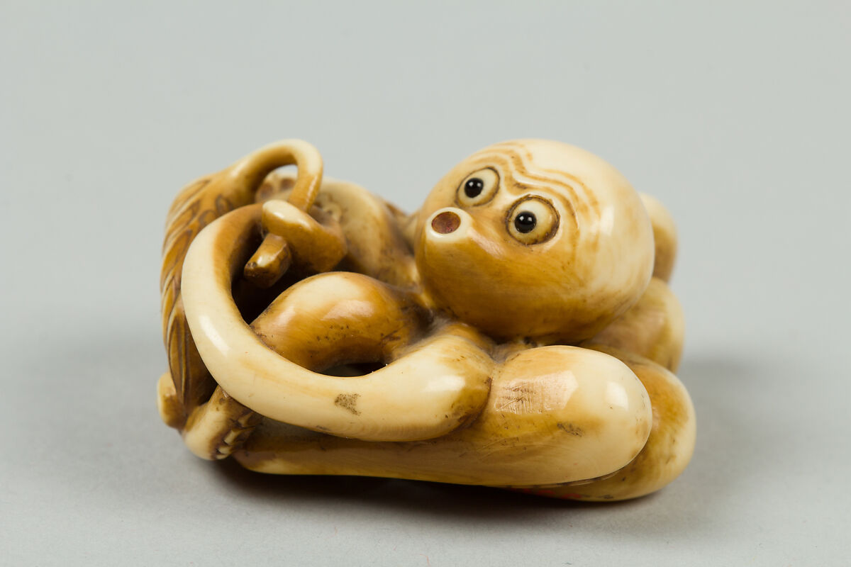 Netsuke of Octopus, Ivory, Japan