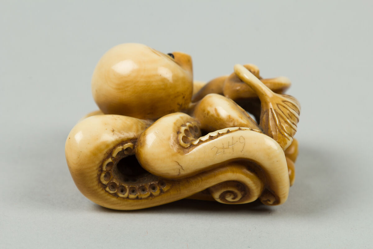Netsuke of Octopus, Ivory, Japan
