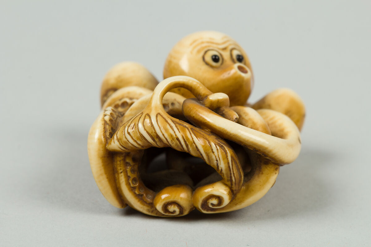 Netsuke of Octopus, Ivory, Japan