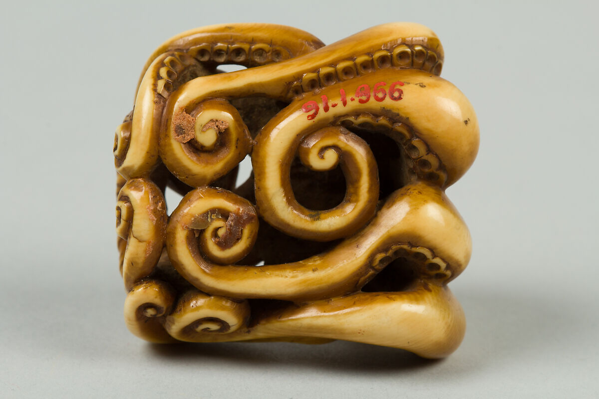 Netsuke of Octopus, Ivory, Japan