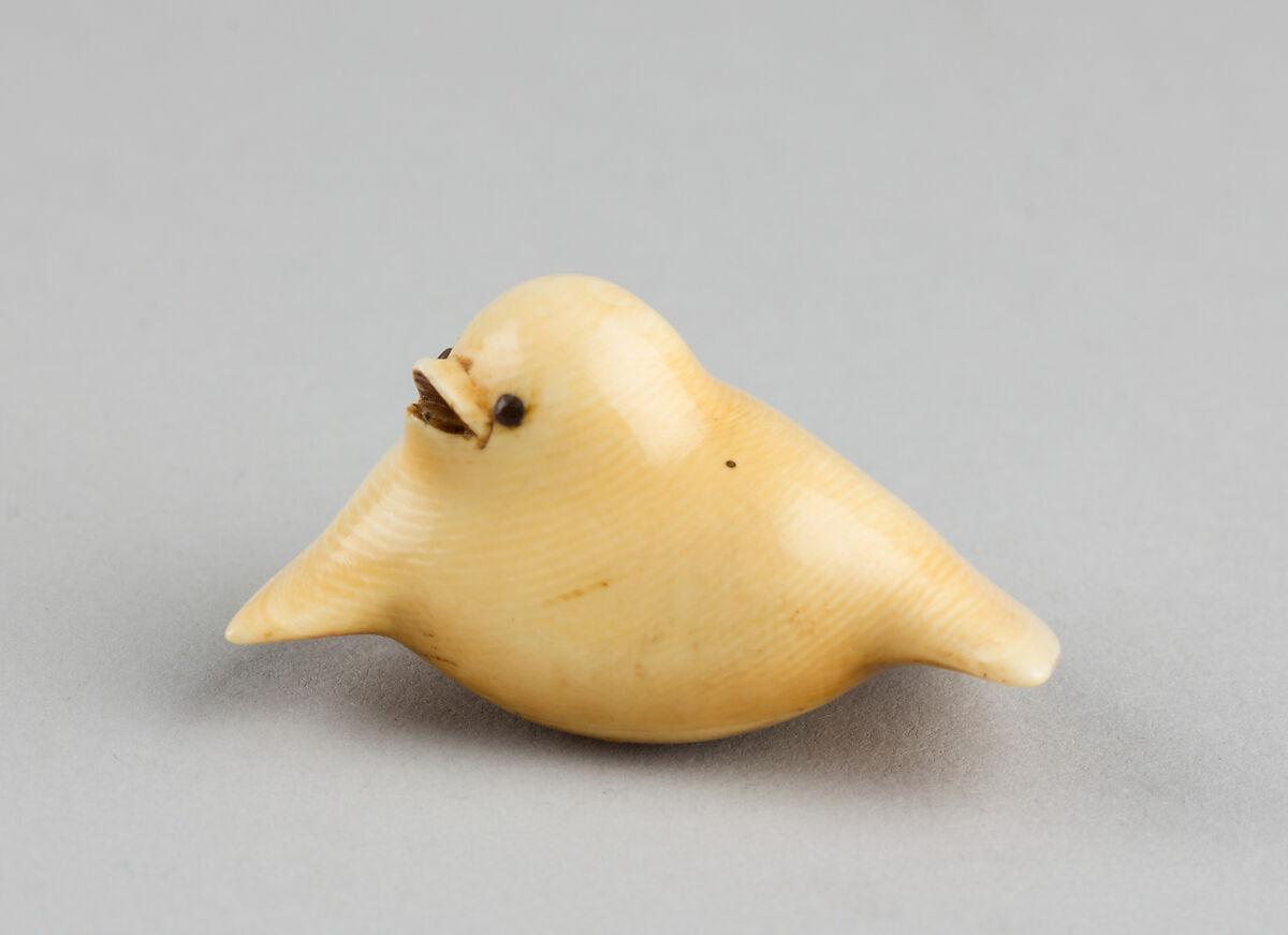 Netsuke of Young Sparrow, Ivory, Japan 