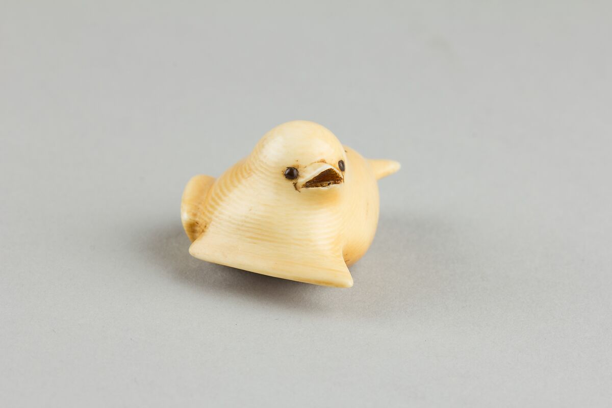 Netsuke of Young Sparrow, Ivory, Japan