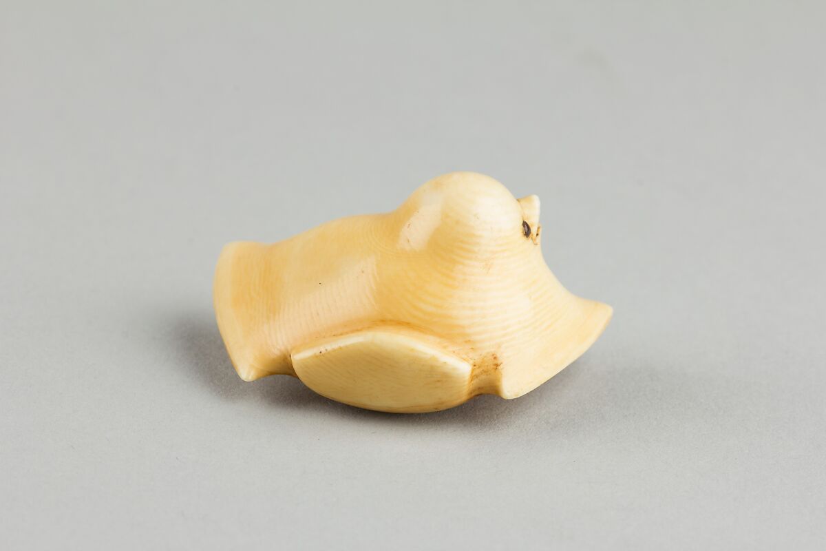 Netsuke of Young Sparrow, Ivory, Japan