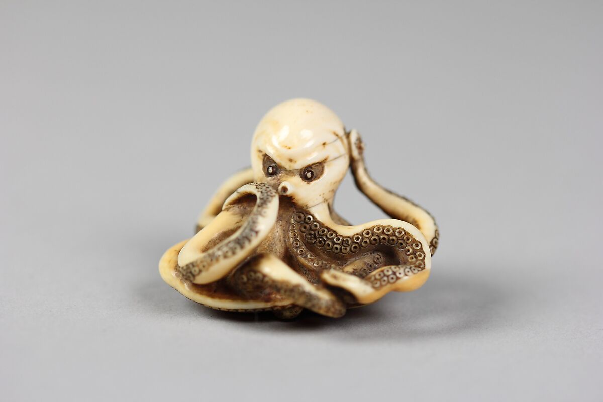 Netsuke of Octopus, Ivory, Japan