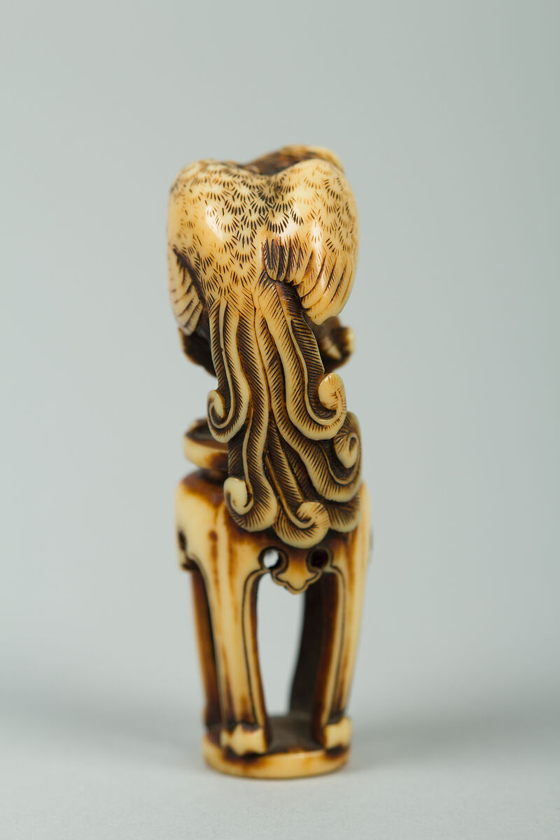 Netsuke of Phoenix on a Pedestal, Ivory, Japan