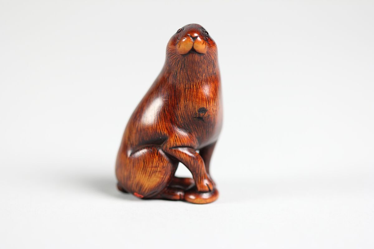 Netsuke of Rabbit, Wood, Japan 