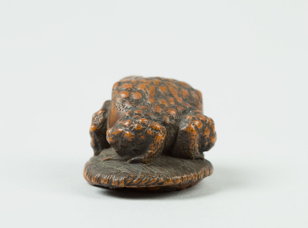 Netsuke of Toad on a Sandal, Wood, Japan
