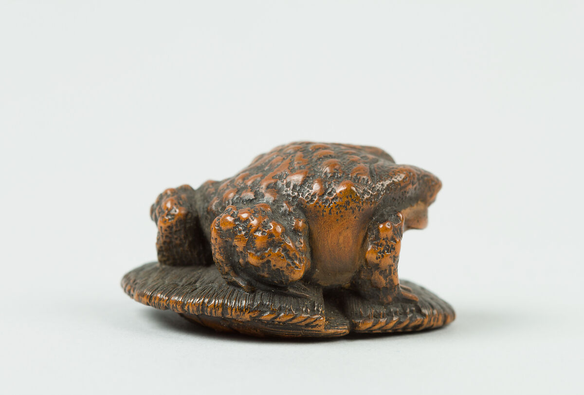 Netsuke of Toad on a Sandal, Wood, Japan