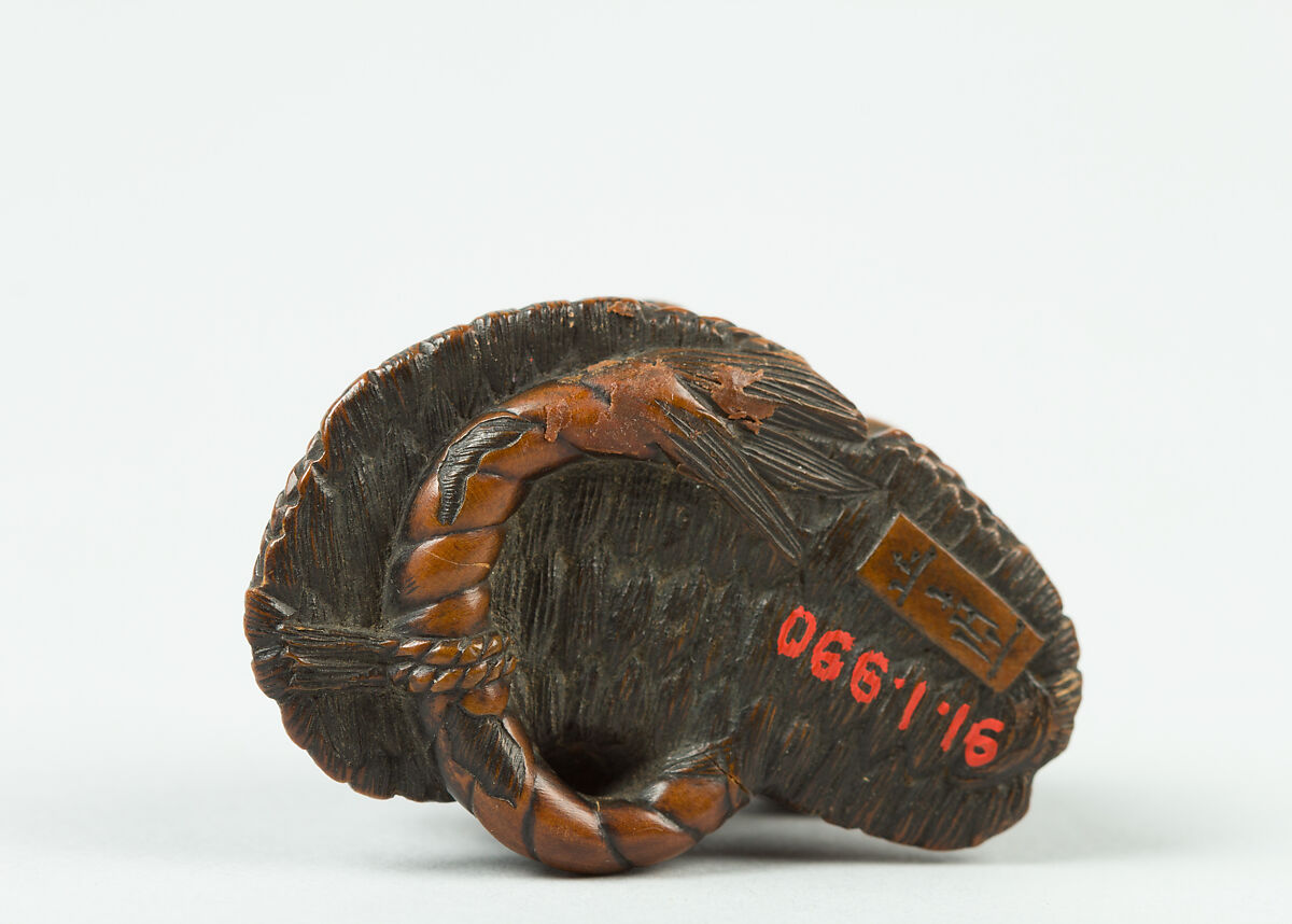 Netsuke of Toad on a Sandal, Wood, Japan