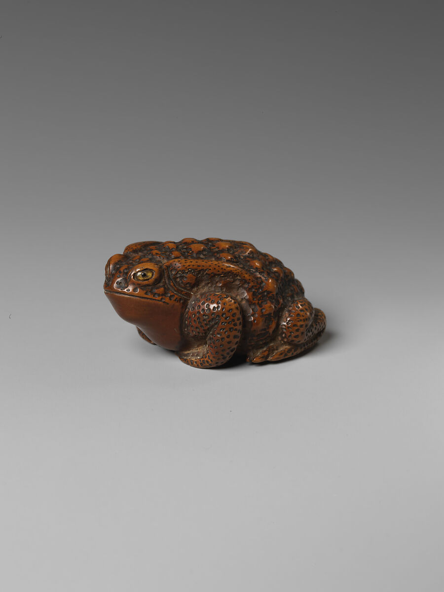 Netsuke of Frog, Wood, Japan 