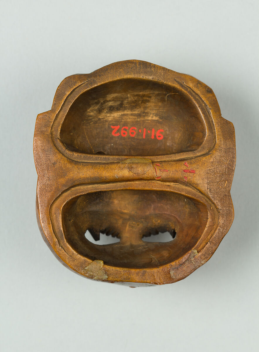 Netsuke of Noh Mask; Demon (?), Wood, Japan