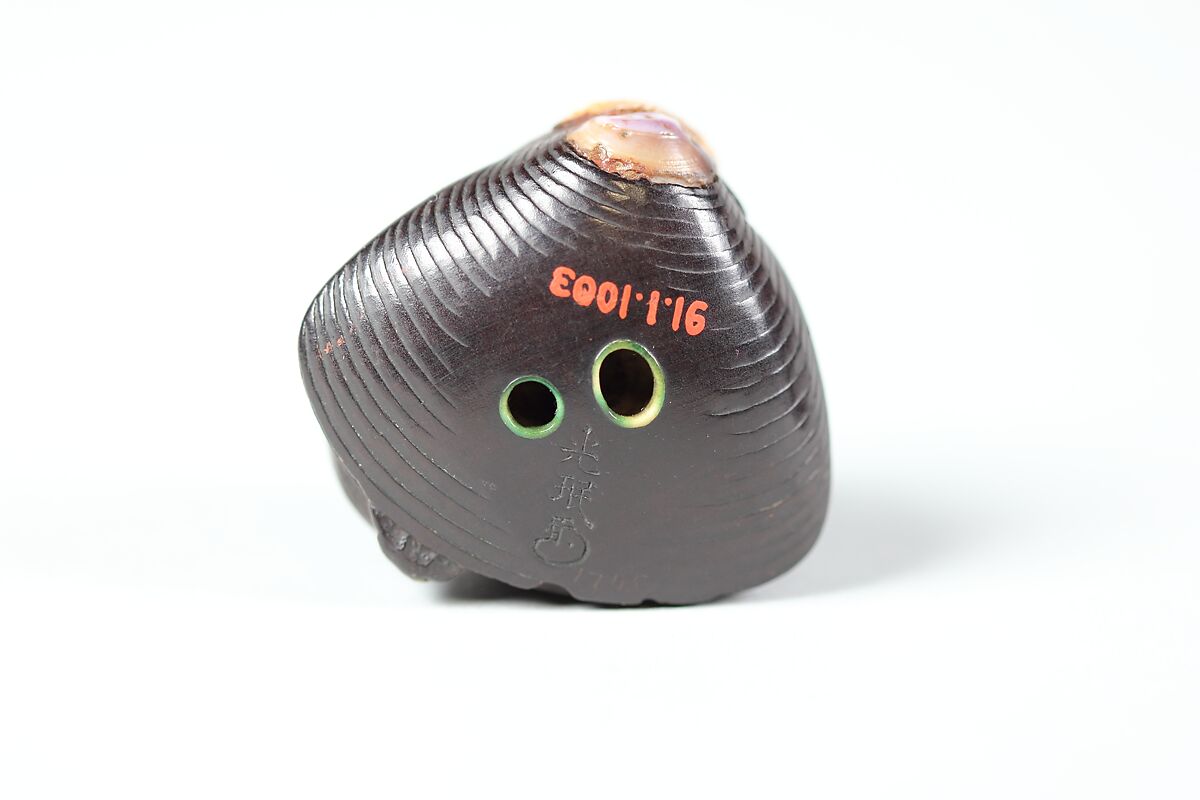 Netsuke of Frog-like Tortoise on a Shell, Wood, Japan