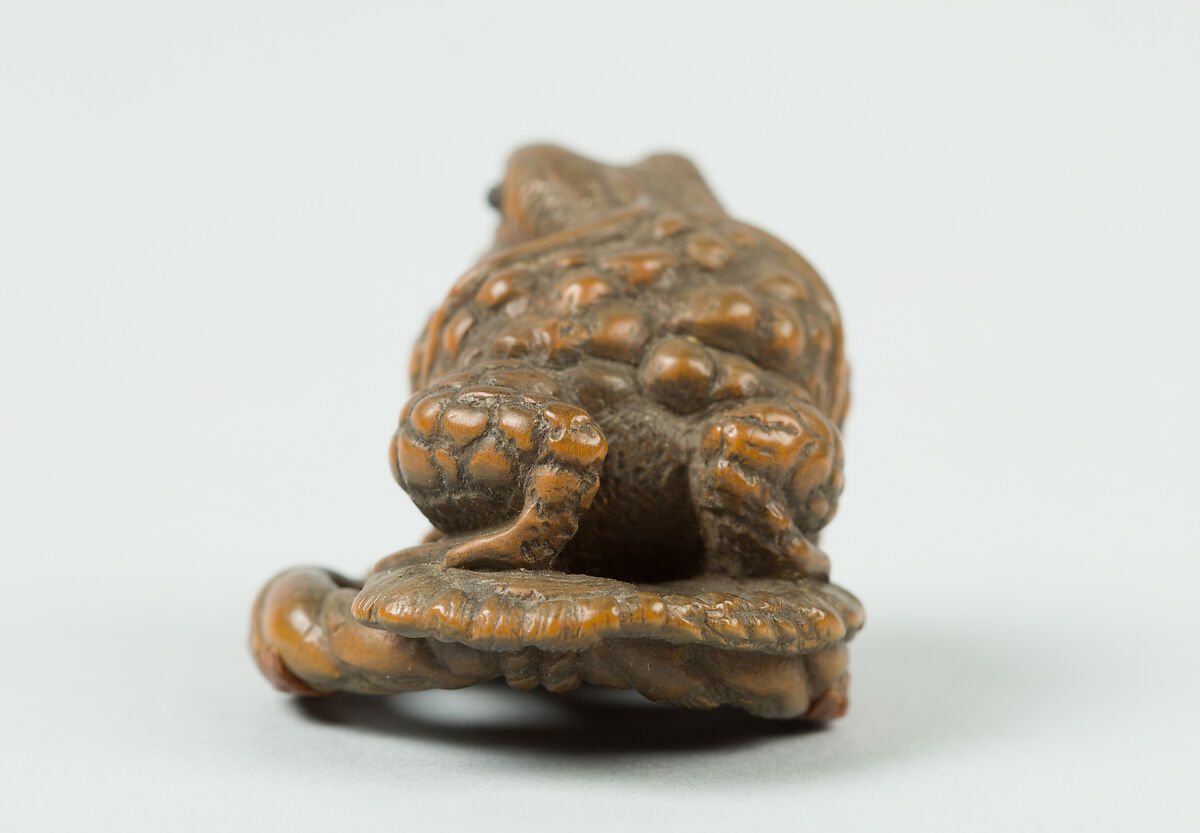 Netsuke of Toad on a Sandal, Wood, Japan