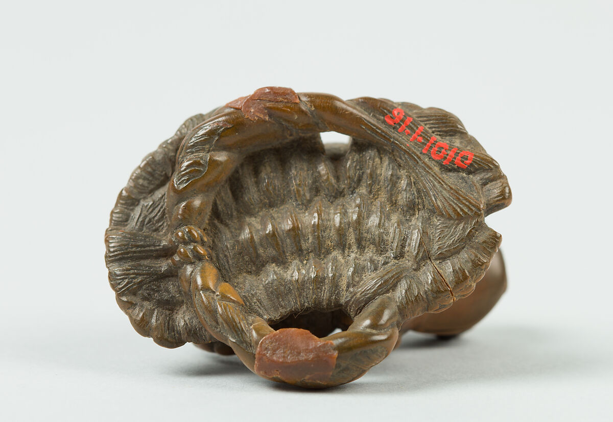 Netsuke of Toad on a Sandal, Wood, Japan