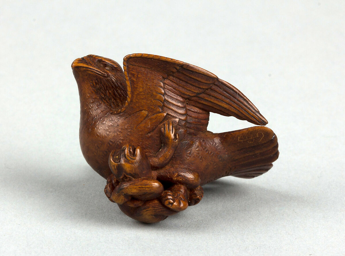 Netuske of Eagle Carrying Away a Small Monkey, Wood, Japan 