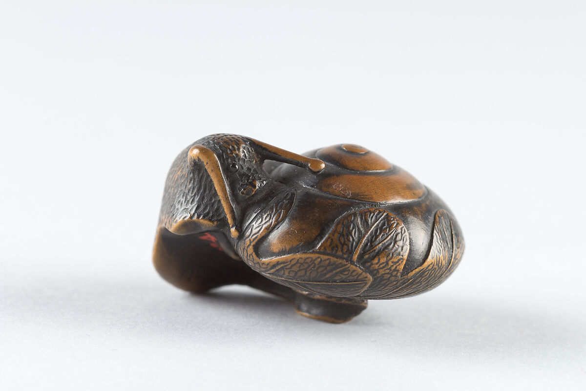 Netsuke of Snail, Wood, Japan 