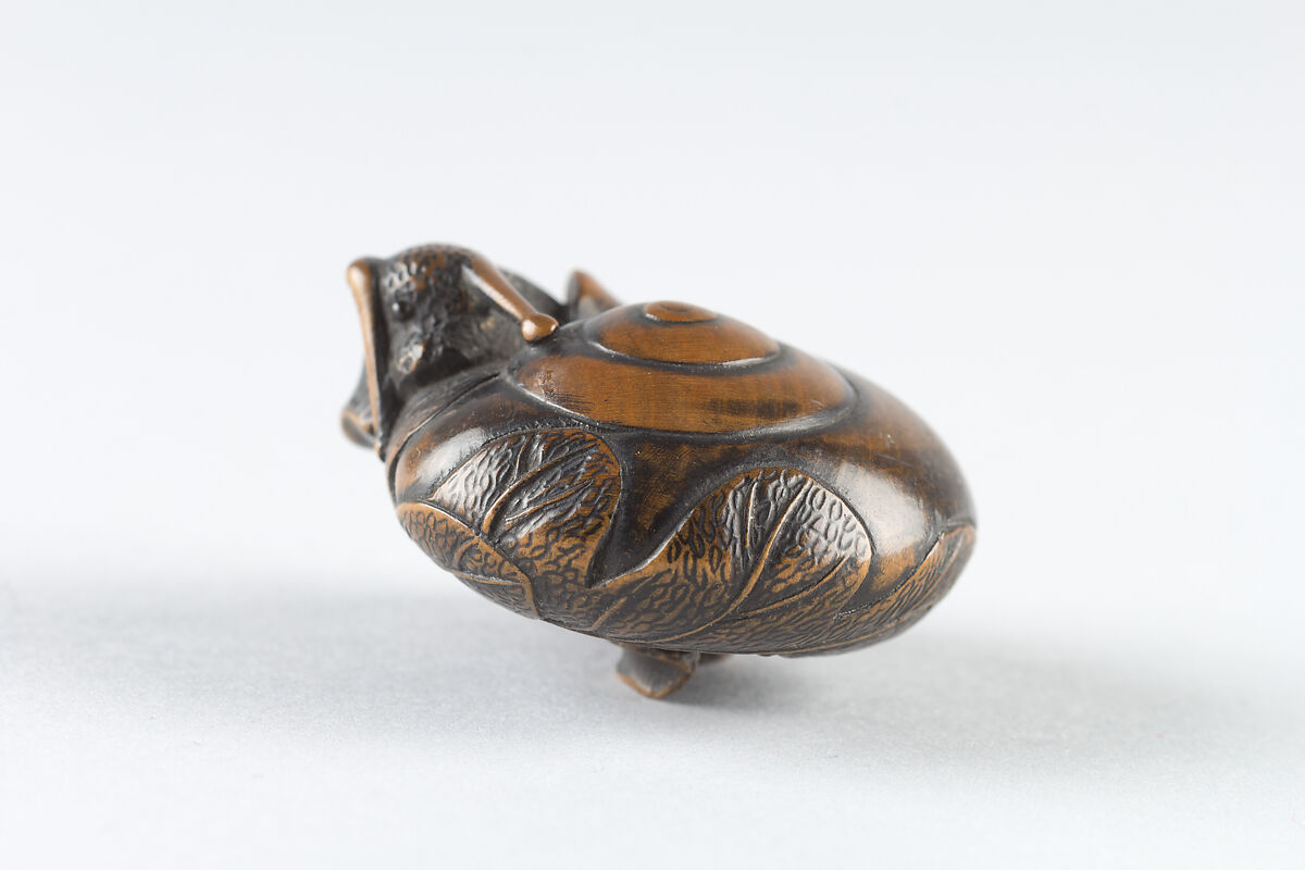 Netsuke of Snail, Wood, Japan