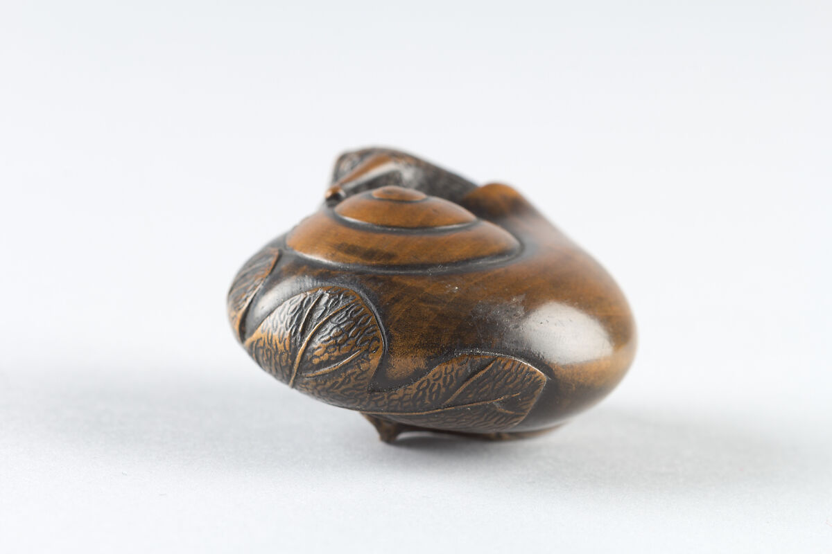 Netsuke of Snail, Wood, Japan