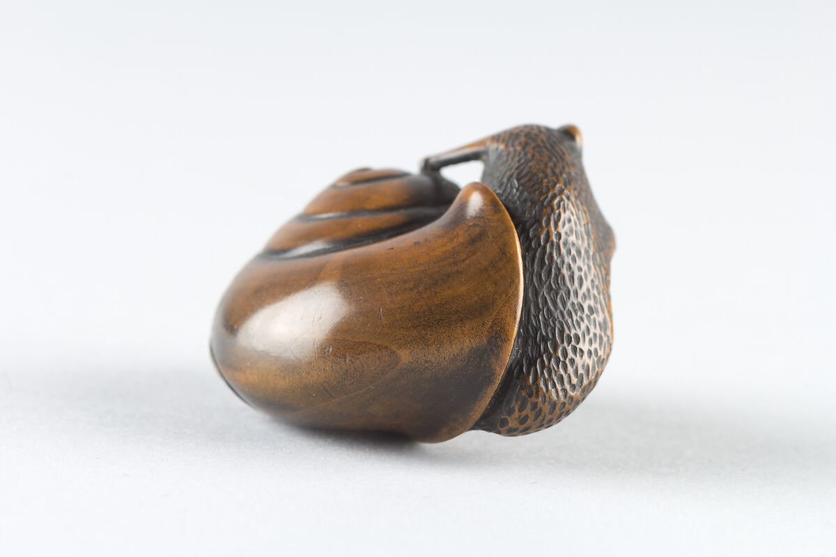 Netsuke of Snail, Wood, Japan