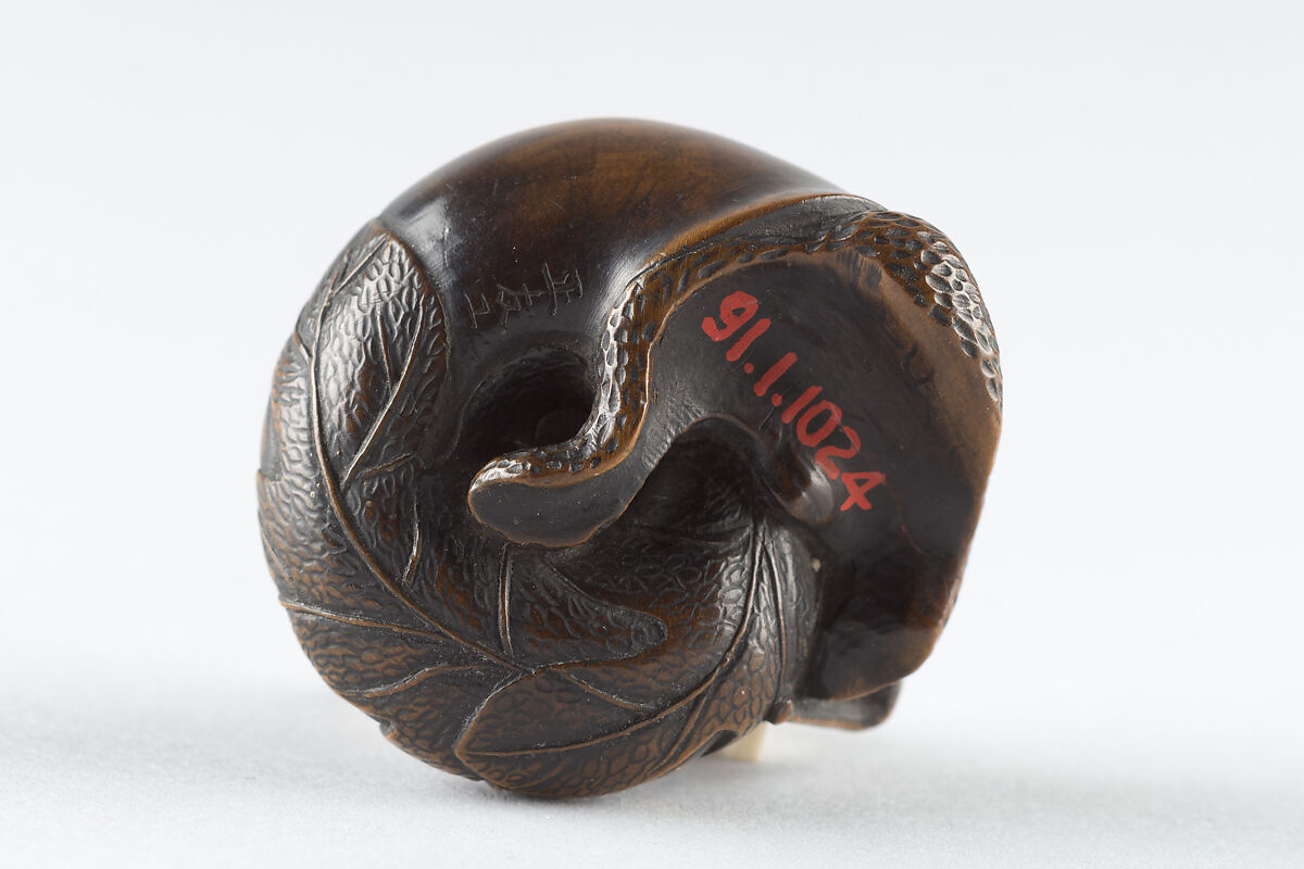 Netsuke of Snail, Wood, Japan
