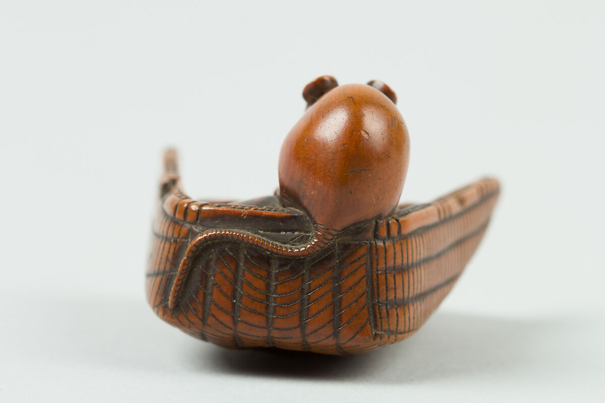 Netsuke of Mouse in a Basket of Mushrooms, Japan