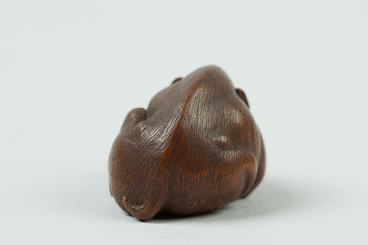 Netsuke of a Boar, Wood, Japan